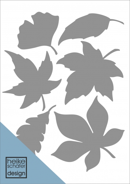 Satinier Schablone/ Aufkleber - 6 Blätter in Silber A5